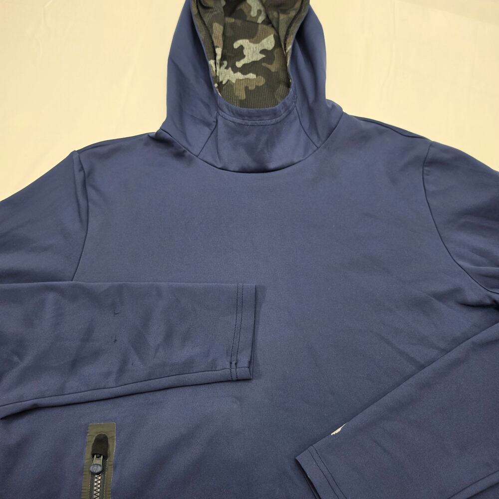 Greyson Mens M Navy Performance Hooded Pullover Golf Stretch Hoodie Pocket